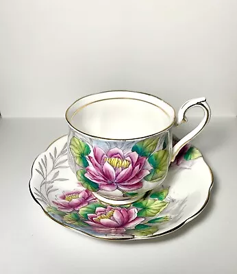 $18 • Buy ROYAL ALBERT ' WATER LILY' TEA CUP & SAUCER #7, Flower Of Month Series, England