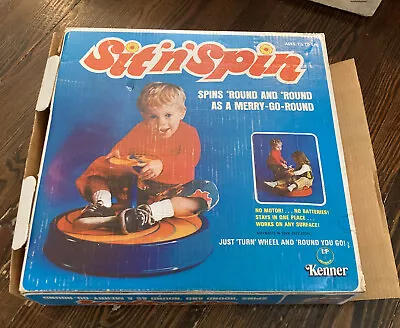 1974 Vintage Sit ‘n Spin Child Ride On Toy Yellow And Orange  In Original Box • $60