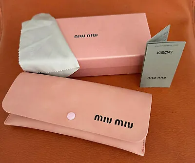 BRAND NEW Miu Miu Velvet Leather Sunglasses Case And Box Large (Full Set) • £24.99