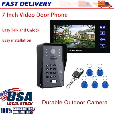 7 Inch Video Door Phone Intercom Doorbell With RFID Password IR-CUT Camera • $139.99