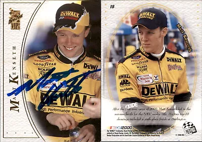 Matt Kenseth Signed 2000 Press Pass VIP #18 Card Roush Racing Auto AU • $0.01