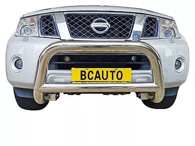 Bullbar Nudge Bar S/S 304 3  Grille Bumper Guard For Nissan Navara D40 06-14 • $299.95