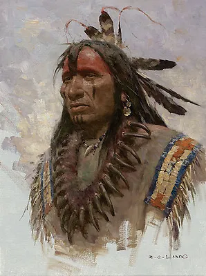 Z. S. Liang GRIZZLY CLAW NECKLACE Native American Giclee Canvas #/75  • $221.25