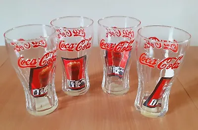 Coca Cola 3D Logo Embossed Glasses X 4 NEW • £19.99