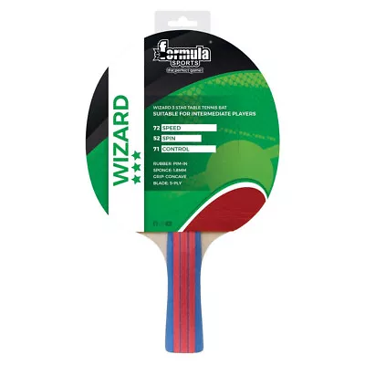 Formula Sports Wizard Table Tennis Game Bat/Racket Ping Pong Paddle Game 3 Star • $22