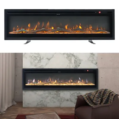 Electric 50 60  Insert/Wall Mounted LED Fireplace Wall Inset Into Fire Freestand • £159.95