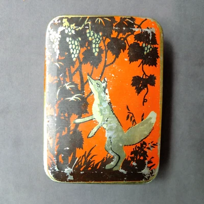 $16.25 • Buy Vintage Tin Box,Fox And Grapes, Collectible Soviet Candy Box, USSR, 70-80s