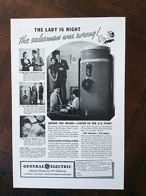 1938 Vintage Original Ad General Electric Oil Furnace • $10.99