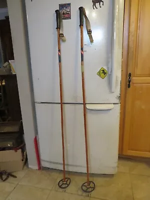 Vintage Bamboo Ski Pole Size   51`` Long  Chalet Decor  Nice   (9590 • $14.99