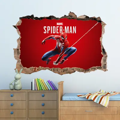 £9.99 • Buy 3D Marvel Spiderman Hole In Wall Sticker Art Decal Decor Kids Bedroom Decoration