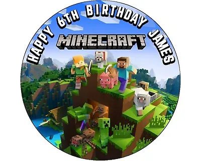 £4.60 • Buy MINECRAFT Personalise Cake And CupCakes Topper - Up To 7.5 Inches