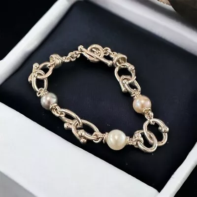 Michael Dawkins Sterling Silver Pink Pear & Gemstone 7.5 Inches Bracelet • $90