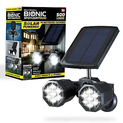Bell + Howell Bionic Spotlight Duo Outdoor Motion Sensor Solar Powered Light • $29.99