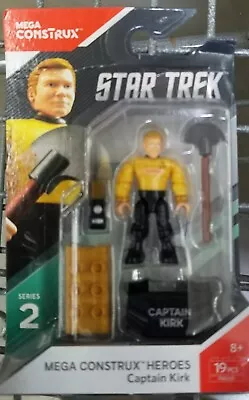 STAR TREK Mega Construx Heroes 2  CAPTAIN KIRK 19 Pcs Series 2  Ages 8+ NEW 2017 • $6