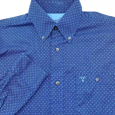Wrangler 20X Competiton Men's Long Sleeve Button Down Blue Western Rodeo Large • $21.99