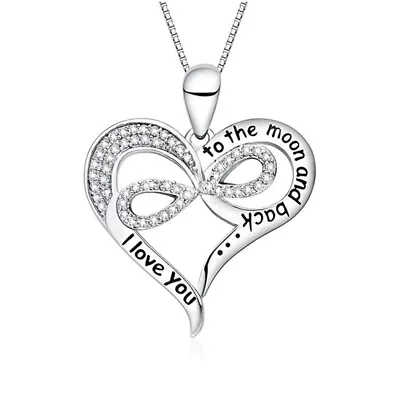 I Love You To The Moon And Back  Love Heart Necklace Jewelry For Women & Girls • $0.91
