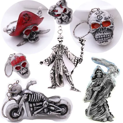 £2.96 • Buy Pirate Skeleton Skull Keyring Novelty Cool Keyfob Halloween Gift Key Chain