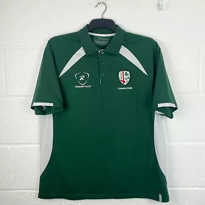 London Irish Rugby Union Shirt Men's Size 3XL Green Vintage Retro XXXL Polo Top • £44.99