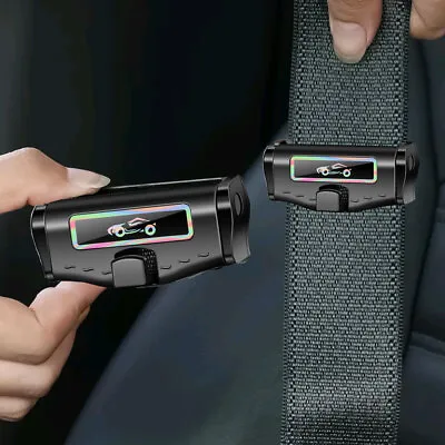 2pcs Car Interior Seat Belt Holder Belt Limiter Safety Clip Buckle Parts Black • $8.67