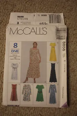 Dress Princess Seams Sleeves McCALL'S Pattern 8856 Ladies/Petites 14-16-18 • $9.99