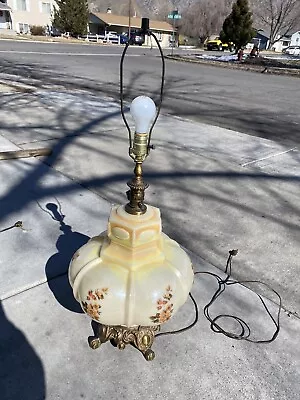 Vintage 1972 EF & EF Mid Century Glass 3-Way Lamp Hollywood Regency 145-4-5X • $145