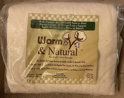 Warm & Natural Needled Cotton Batting King Size (120 Inches/124 Inches) • $36