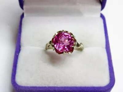 Vintage Russian Soviet Sterling Silver 875 Ring Sapphire Women's Jewelry 6.5 • $125