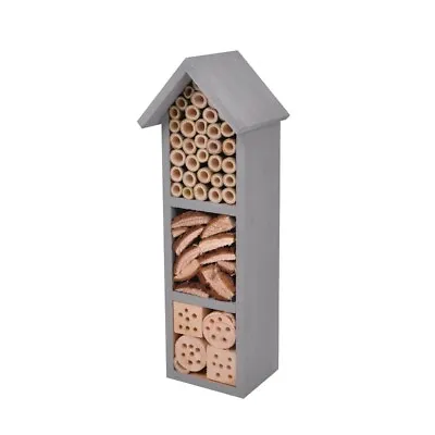 Wooden Insect Bee House Natural Wood Bug Hotel Shelter Garden Nest Box 34cm • £9.95