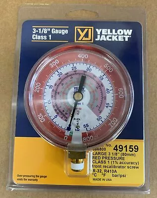 Yellow Jacket 3-1/8  Red/hi Side Manifold Gauge R32/410a 49159 • $34.06