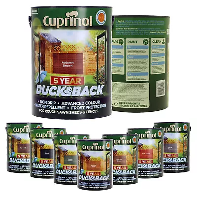 Cuprinol Ducksback Garden Shed & Fence Paint Quick Dry Paints Wood Stain 5 Litre • £19.95
