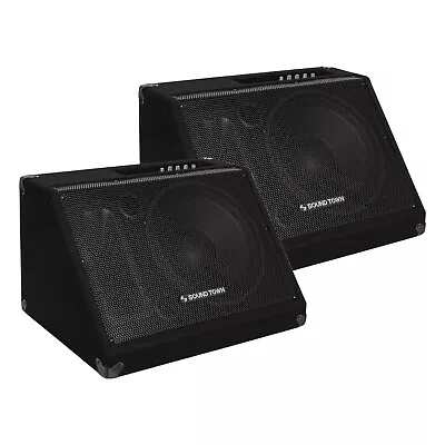 Sound Town 10  600W Powered PA DJ Stage Monitor Floor Speakers METIS-10MPW-PAIR • $339.99
