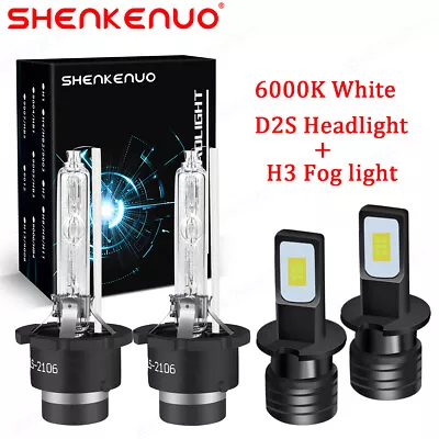 D2S Xenon HID Headlight Hi/Lo+H3 Fog Light Bulbs Kit For Nissan Maxima 2004-2006 • $31.19