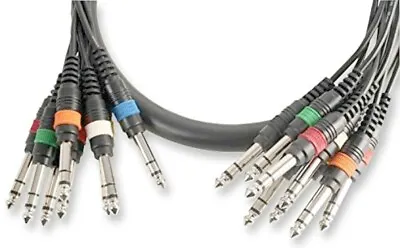 PULSE Professional HQ 8-Way Stereo Jack Plug To Plug Loom Colour Coded 2.5m • £26.44