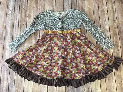 Matilda Jane Size 12 You & Me Bridgette Twirl Dress Button Down 2/2 B19 • $36.99