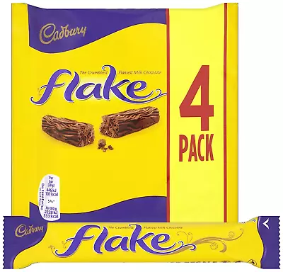Cadbury Flake Chocolate Bar - 80g (4 Pack) - Ice Cream Flake Bars Multipack • £6.99