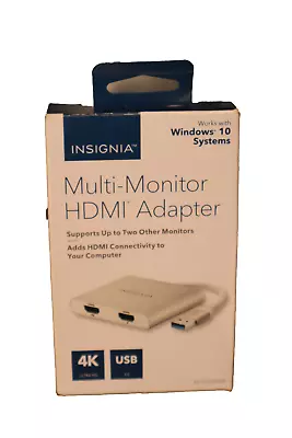 Insignia USB 3.0 To Dual Multi Monitor 4K HDMI Adapter White NS-PU32H4A - • $28.99