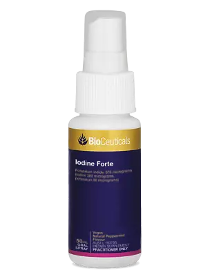 BioCeuticals Iodine Forte Healthy Thyroid Function Vegan 50mL Oral Liquid Spray • $27.42