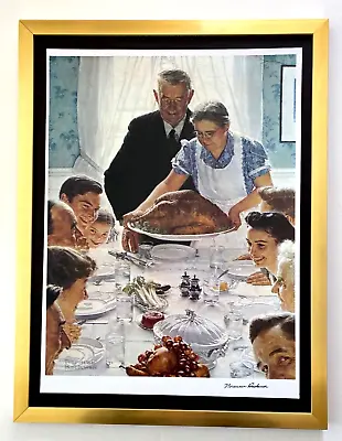 Norman Rockwell +   Thanksgiving   + Circa 1970's + Signed Print Framed • $179