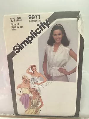 1981 Original Simplicity Sewing Pattern 9971 Top & Jacket  Size 12 CUT FREE P&P • £11