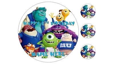 £4.29 • Buy TOP QUALITY MONSTERS,INC.  PERSONALISED Edible Round Cake Topper On Wafer Icing 