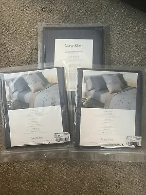 Calvin Klein Bamboo Rhythmic Stripe Pillow Cases 2 King 2 Throw • $145