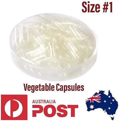 Empty Vegetable Capsules Vitamins X 100 Size #1 GMP Certified Halal Kosher Vegan • $8.50