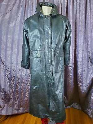 UNIK FULL LENGTH LEATHER DUSTER COAT MOTORCYCLE MENS XS Leg Straps  • $93