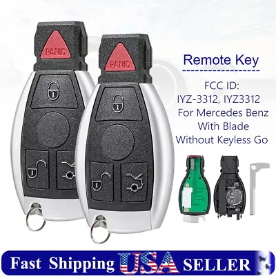 2 Replacement For Mercedes-Benz IYZ3312 Keyless Entry Remote Car Key Fob Control • $29.89