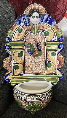 £30.99 • Buy Vintage Portuguese Ceramic Water Font. Hand Painted. VGC.