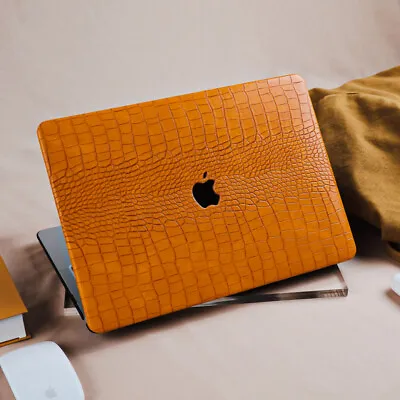 Orange Crocodile PU Leather Shell Case Cover For MacBook Air 15 M2 MacBook Pro • $28.99