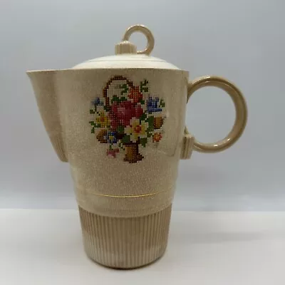 Vintage Tea Coffee Pot Salem Ohio China Floral Design 23kt Gold Trim • $26.09