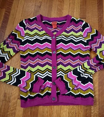 Missoni For Target Sweater Youth Xl Pink Cardigan Zigzag Chevron Open Knit • $29.99