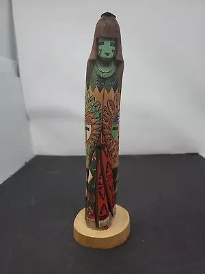 Vintage Carved Hopi Kachina Blue Corn Maiden Signed Kevin Horrace Quannie • $350