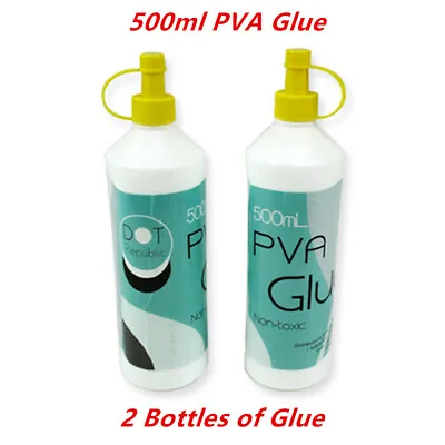 $19.95 • Buy 2 X 500ml PVA Glue All Purpose Squeezy White Art Craft Wood Slime Scrapbooking